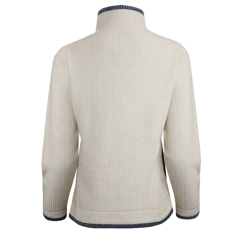 Weird Fish Ariana Eco Full Zip Grid Fleece Womens in Ecru-1